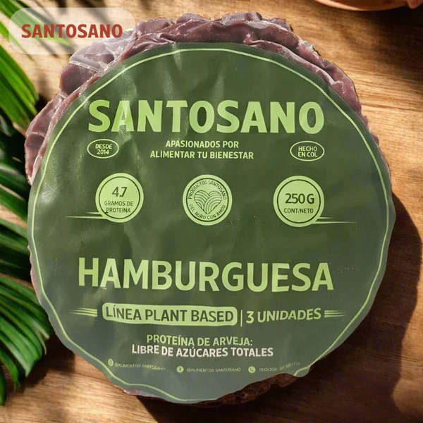 hamburguesa plant based santosano 3u