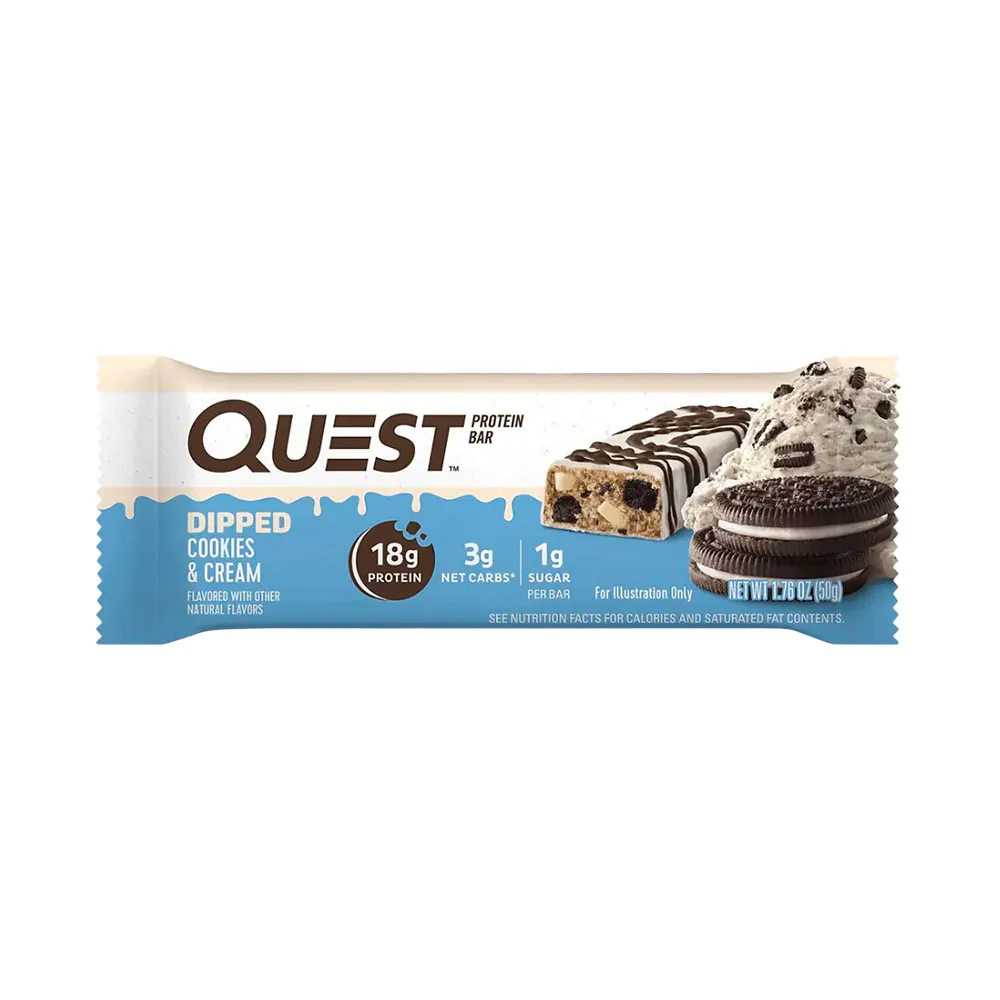 barra de proteina quest Dipped cookies y cream 50g