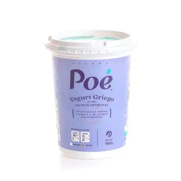 yogurt griego premium artesanal poe 960g