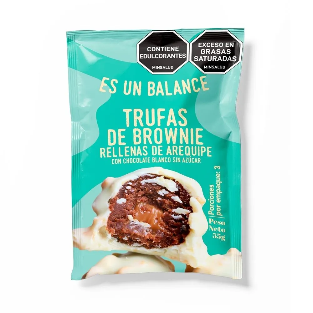 trufas de brownie Es un Balance chocolate blanco 3u