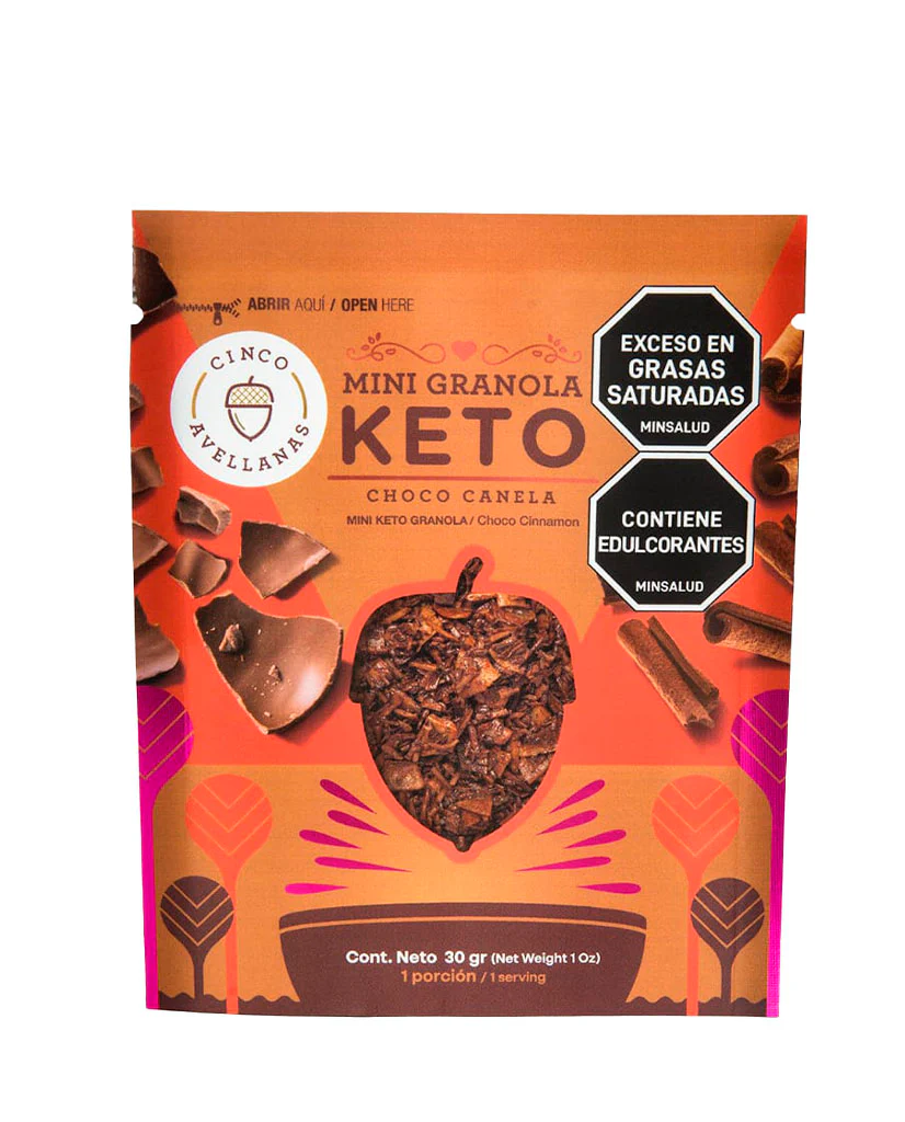 Mini granola keto choco canela cinco avellanas 30g