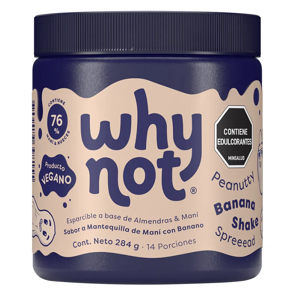 crema de almendras y mani why not banano 284g
