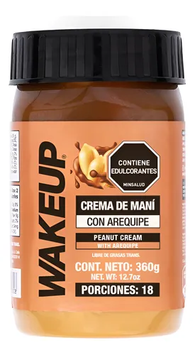 crema maní con arequipe wakeup 360g