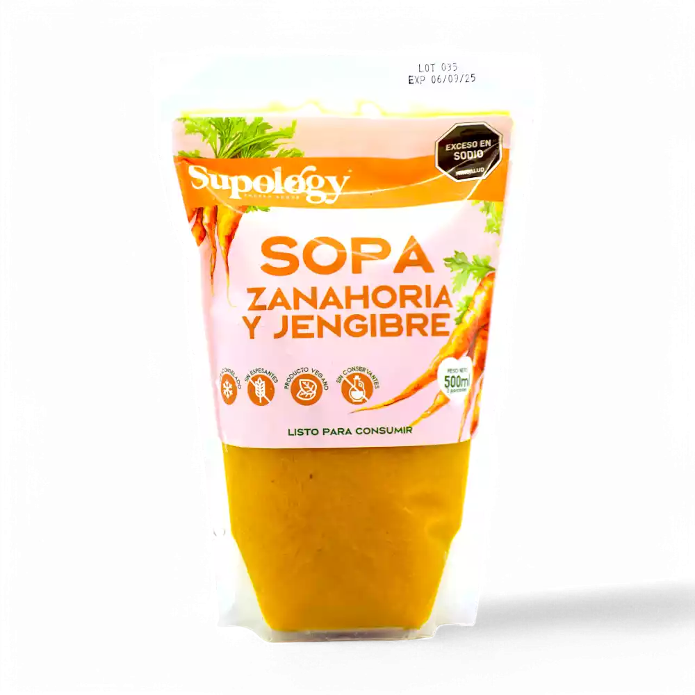 sopa de zanahoria y jengibre supology 500ml