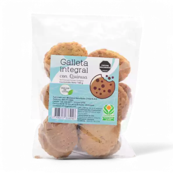 galleta integral quinua endulzada con stevia montesol 100g