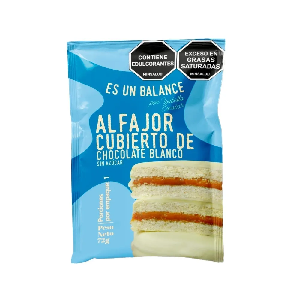 alfajor cubierto de chocolate BLANCO Es un Balance 50g