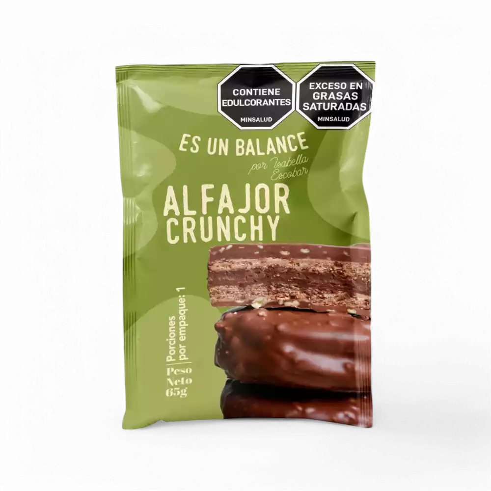 alfajor cubierto de chocolate CRUNCHY Es un Balance 65g
