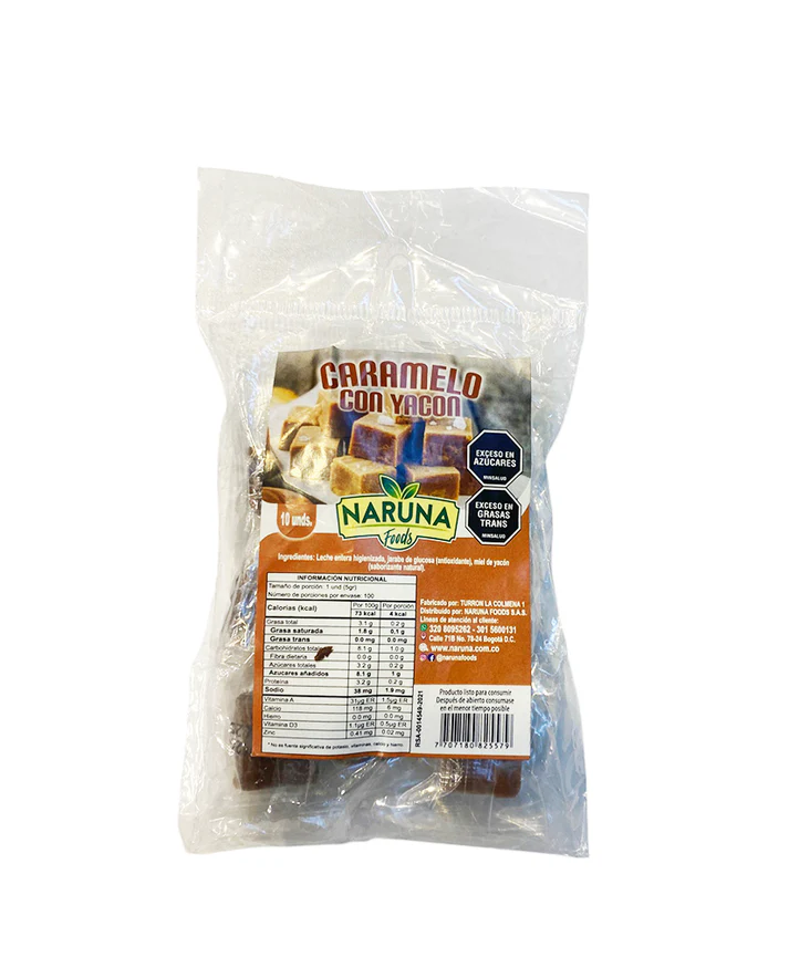 caramelo con yacon naruna 10u