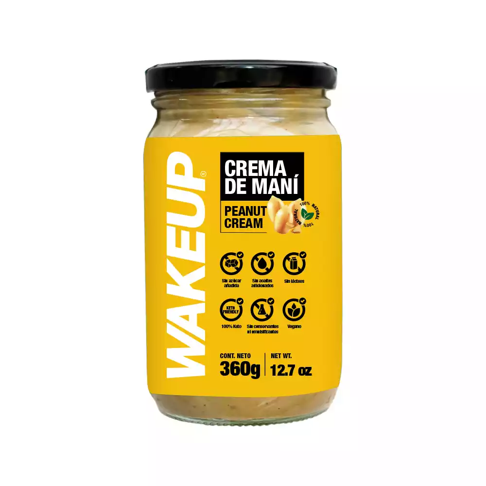 Crema de mani Wakeup natural 360g