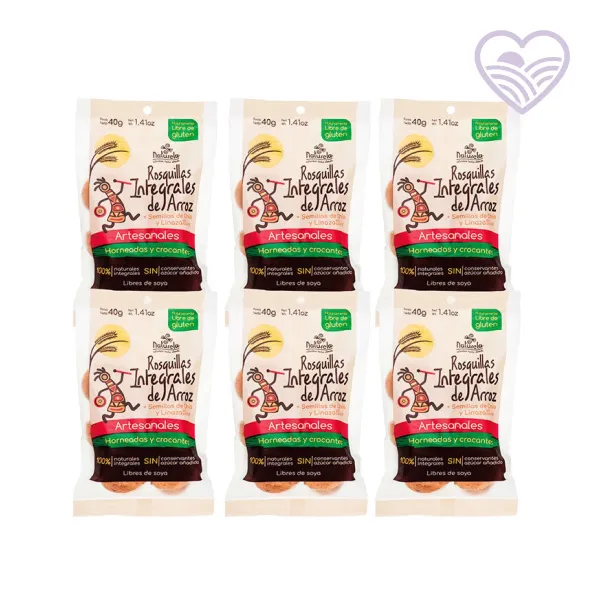 Paquete rosquillas arroz, chia, naturela 12u