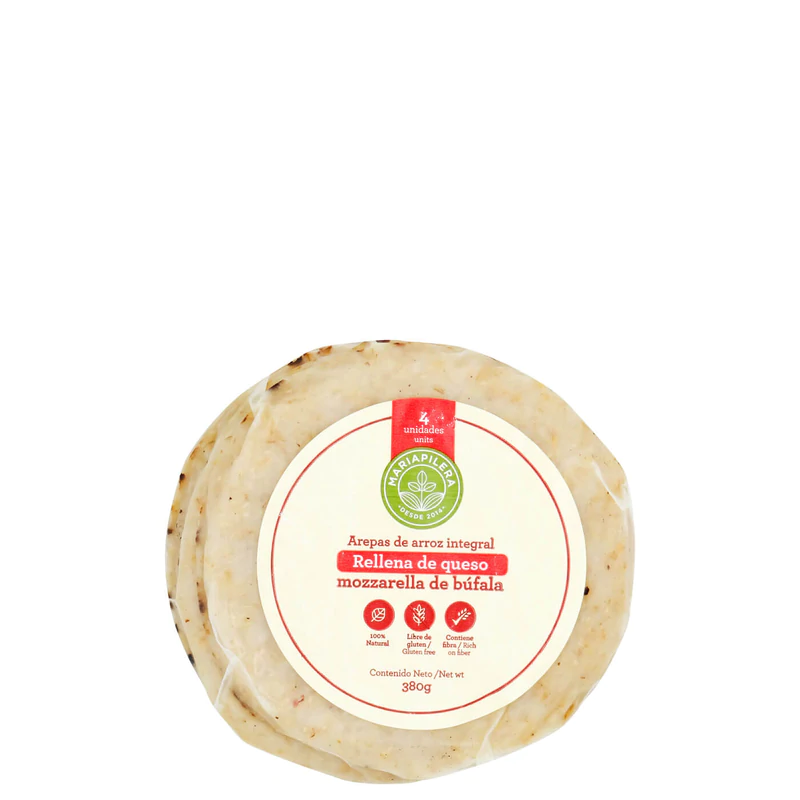 Arepa rellena de queso mozzarella de bufala maria pilera 380g