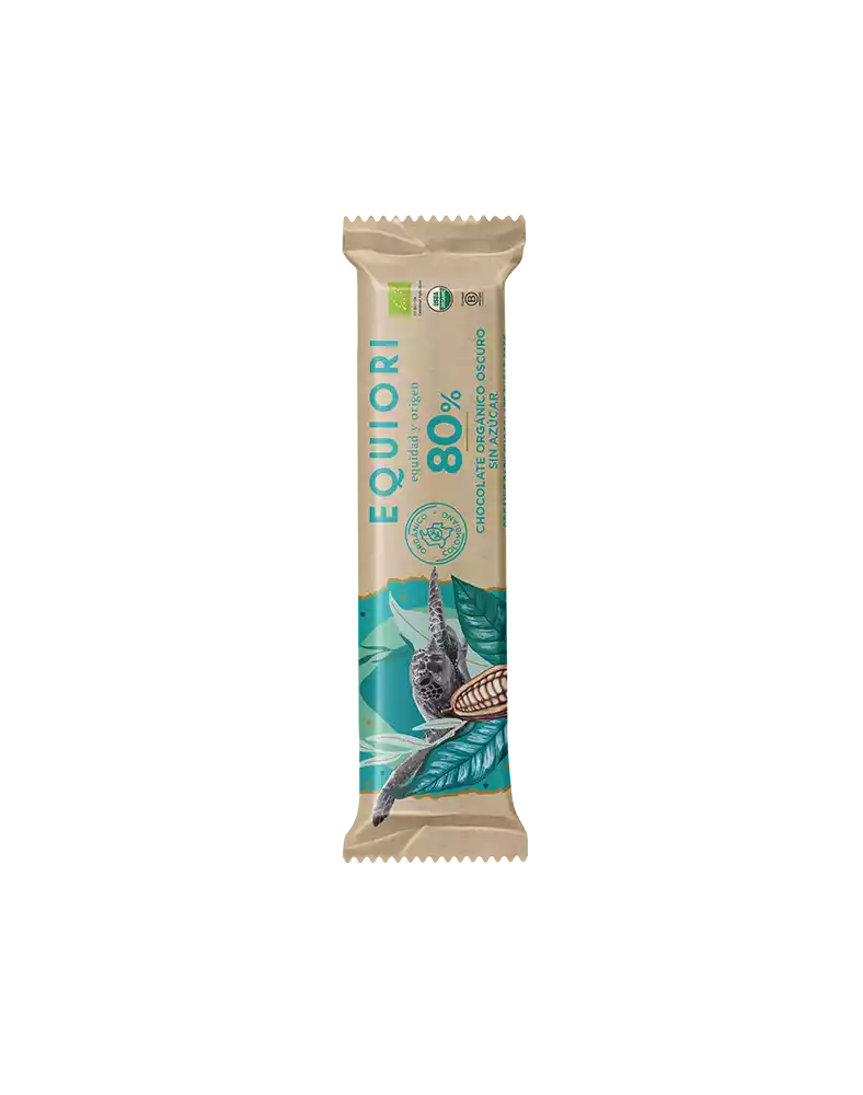 Barra chocolate organico sin azucar 80% Equiori 11g