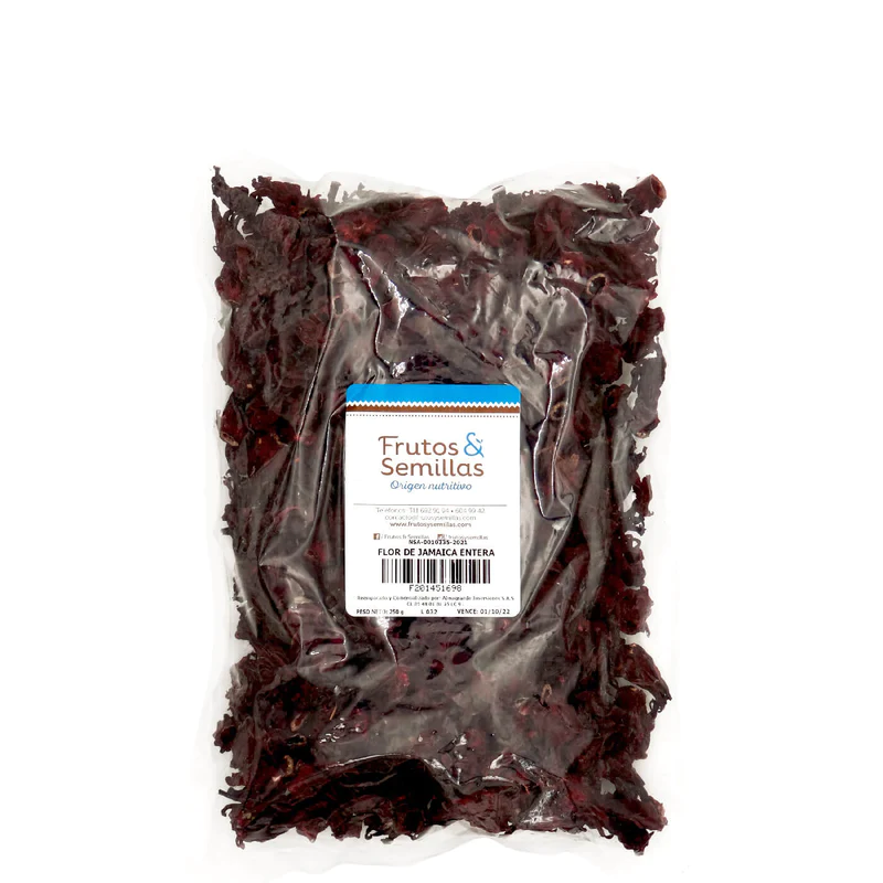 flor de jamaica entera frutos y semillas 250g