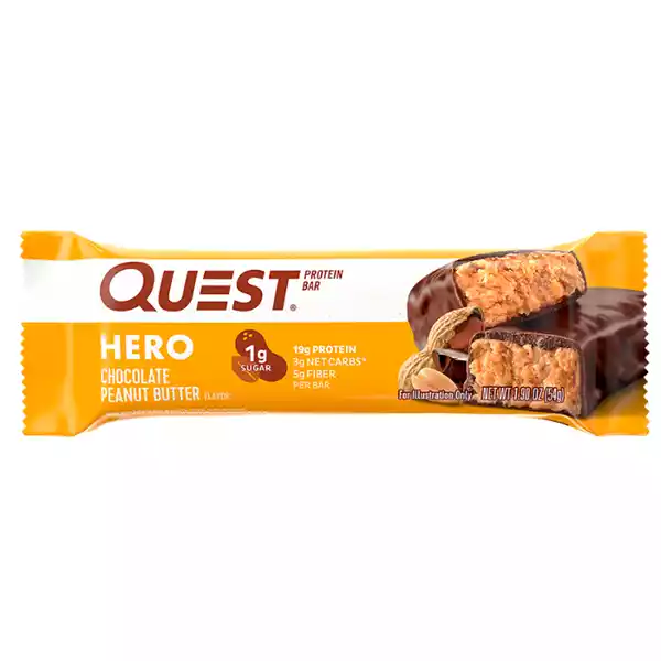 barra de proteina quest hero chocolate peanut butter 54g