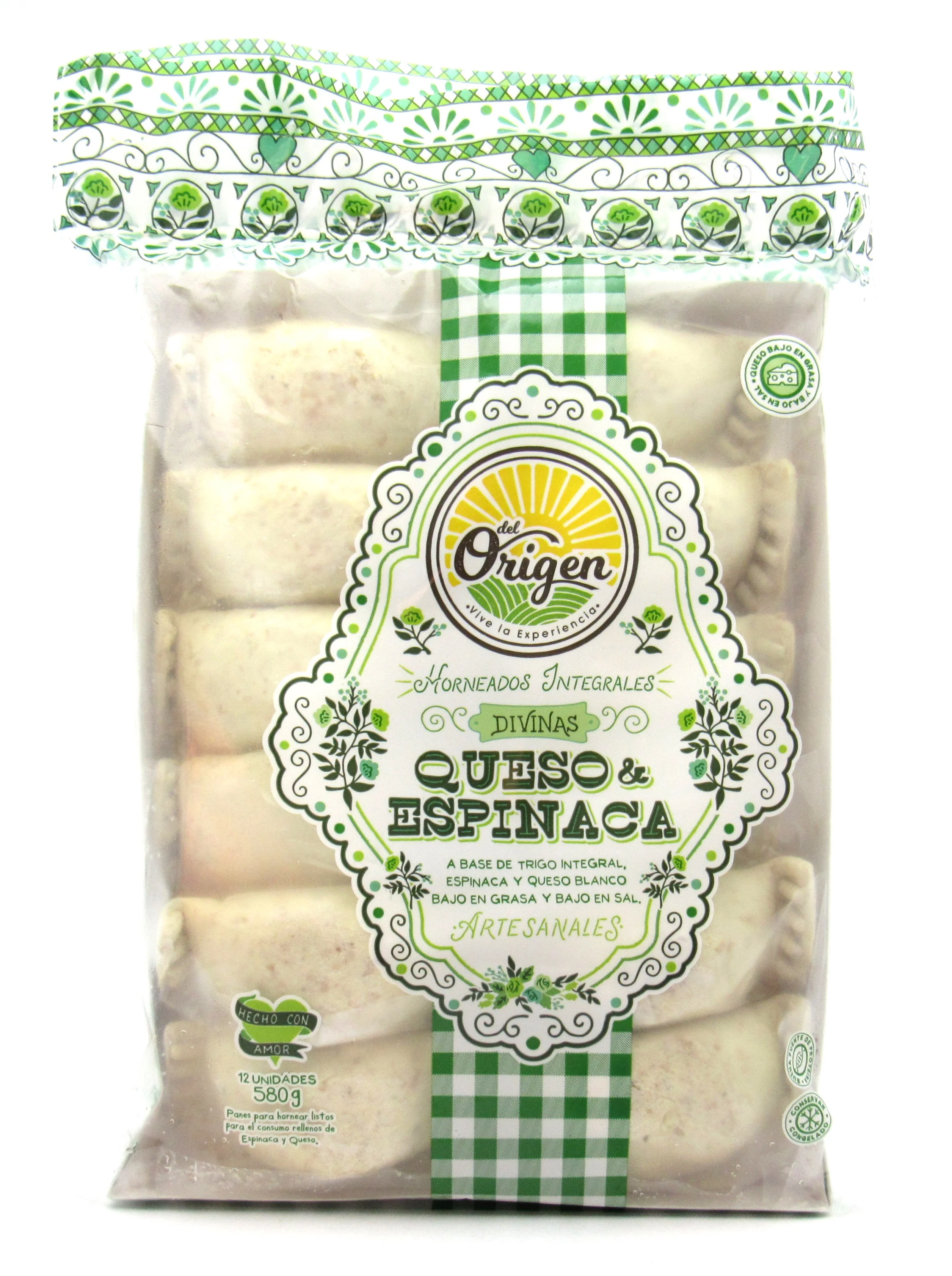 Empanaditas del origen queso y espinaca 580g