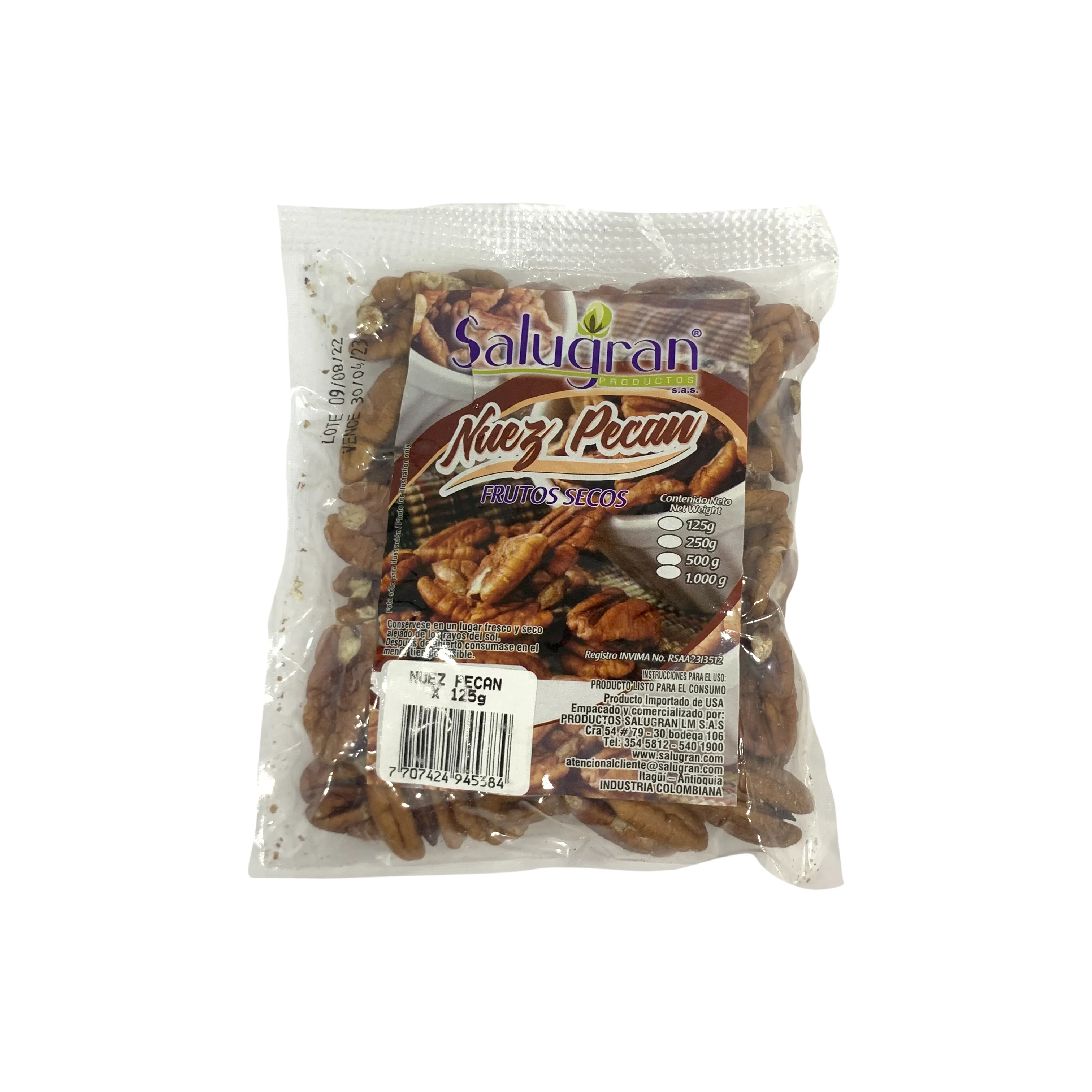 Nuez pecan salugran 125gr
