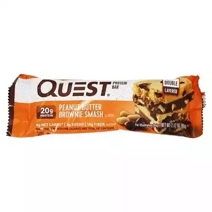 barra de proteina quest chocolate y mantequilla de mani 60g