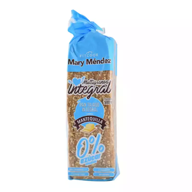 pan tajado integral multigrano mary mendez mantequilla 500g