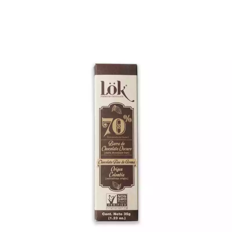 barra de chocolate 70% lok 35g