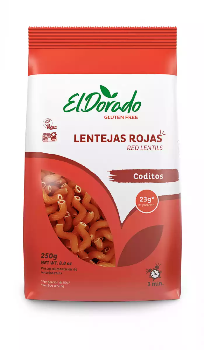 pasta de lentejas rojas coditos el dorado 250g