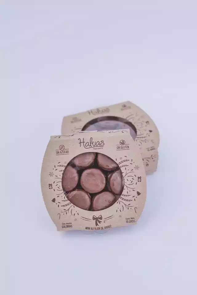 mini alfajor de arroz halvas chocolate 14u