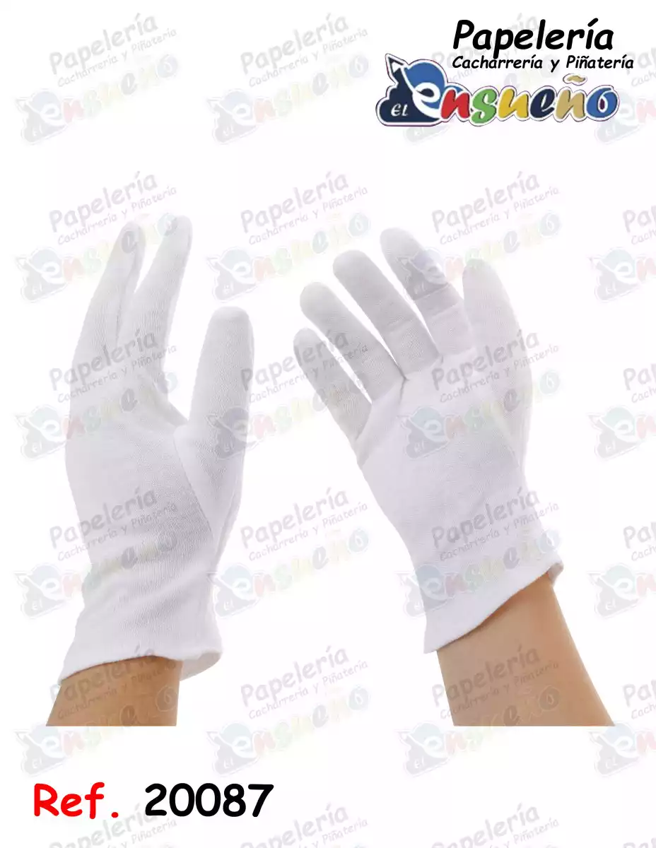 GUANTES DE TELA BLANCOS