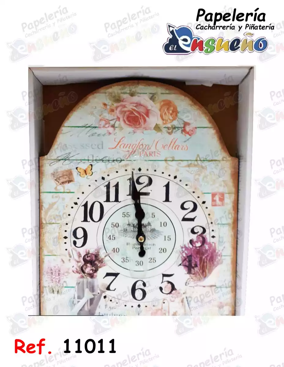 RELOJ PARED MADERA PARIS