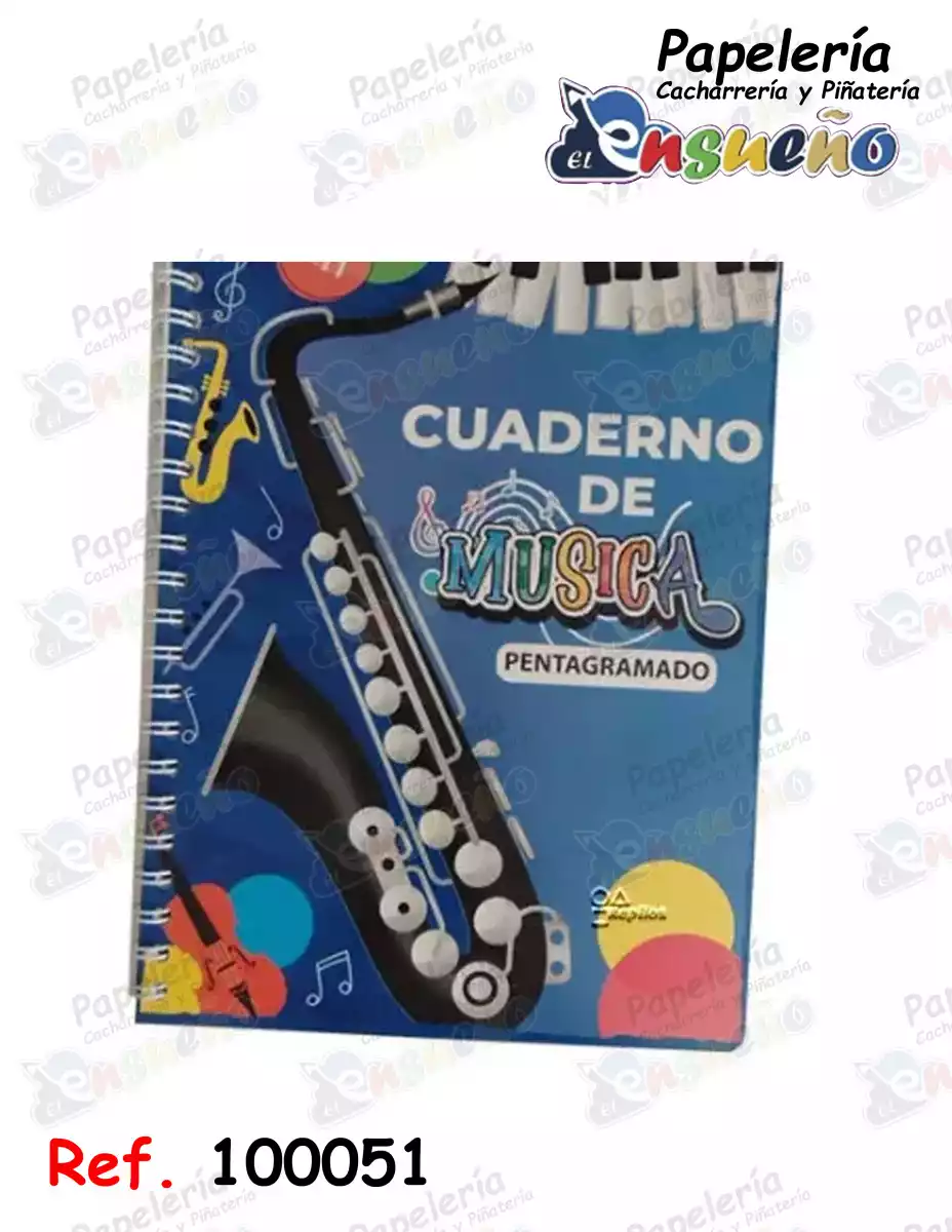 CUADERNO DE MUSICA ARGOLLADO MEDIANO