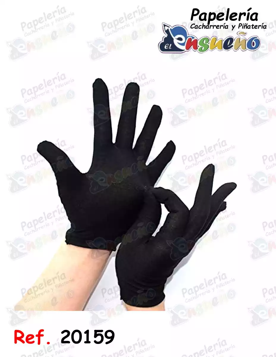 GUANTES DE TELA NEGROS