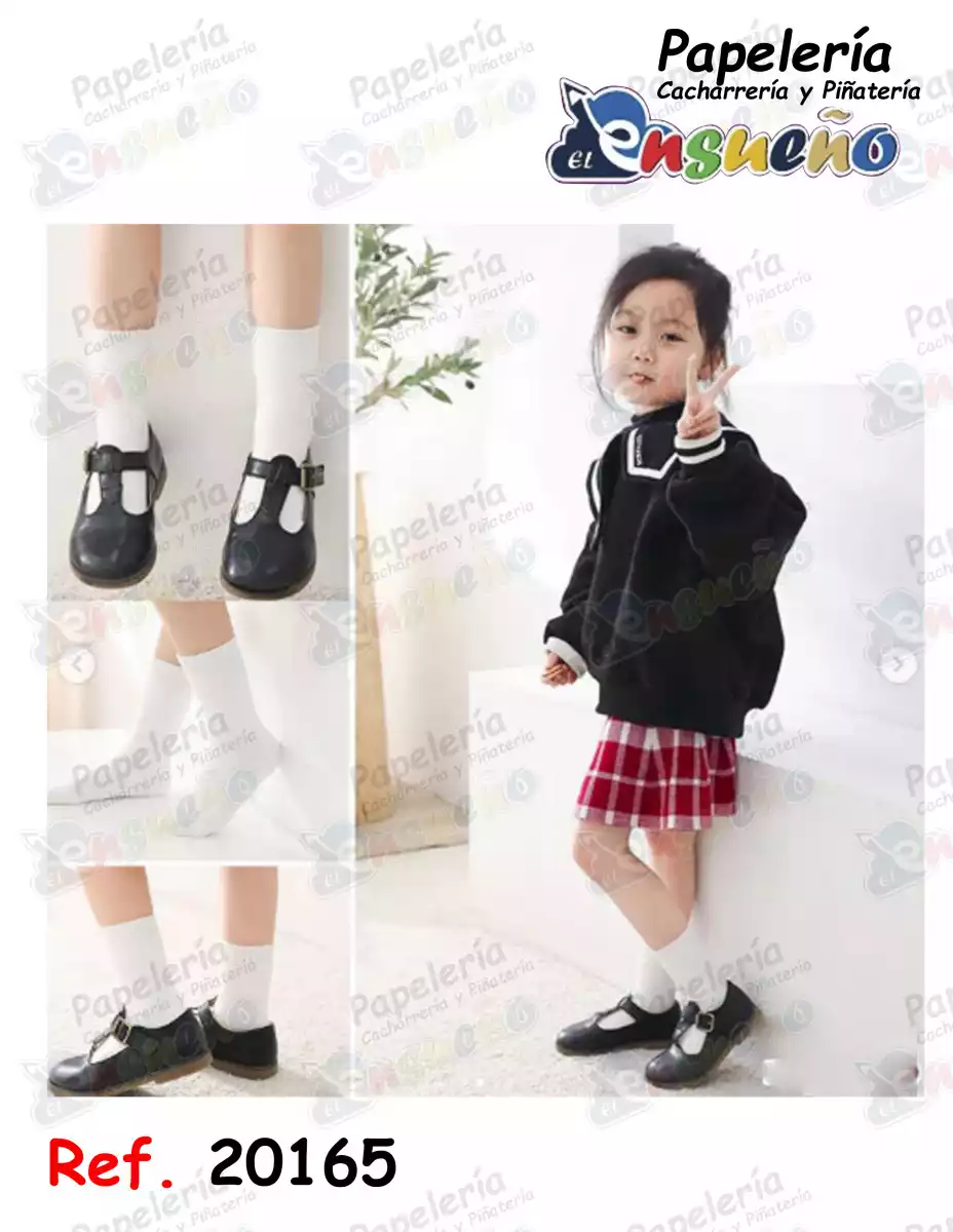 MEDIA ESCOLAR BLANCA CORTA