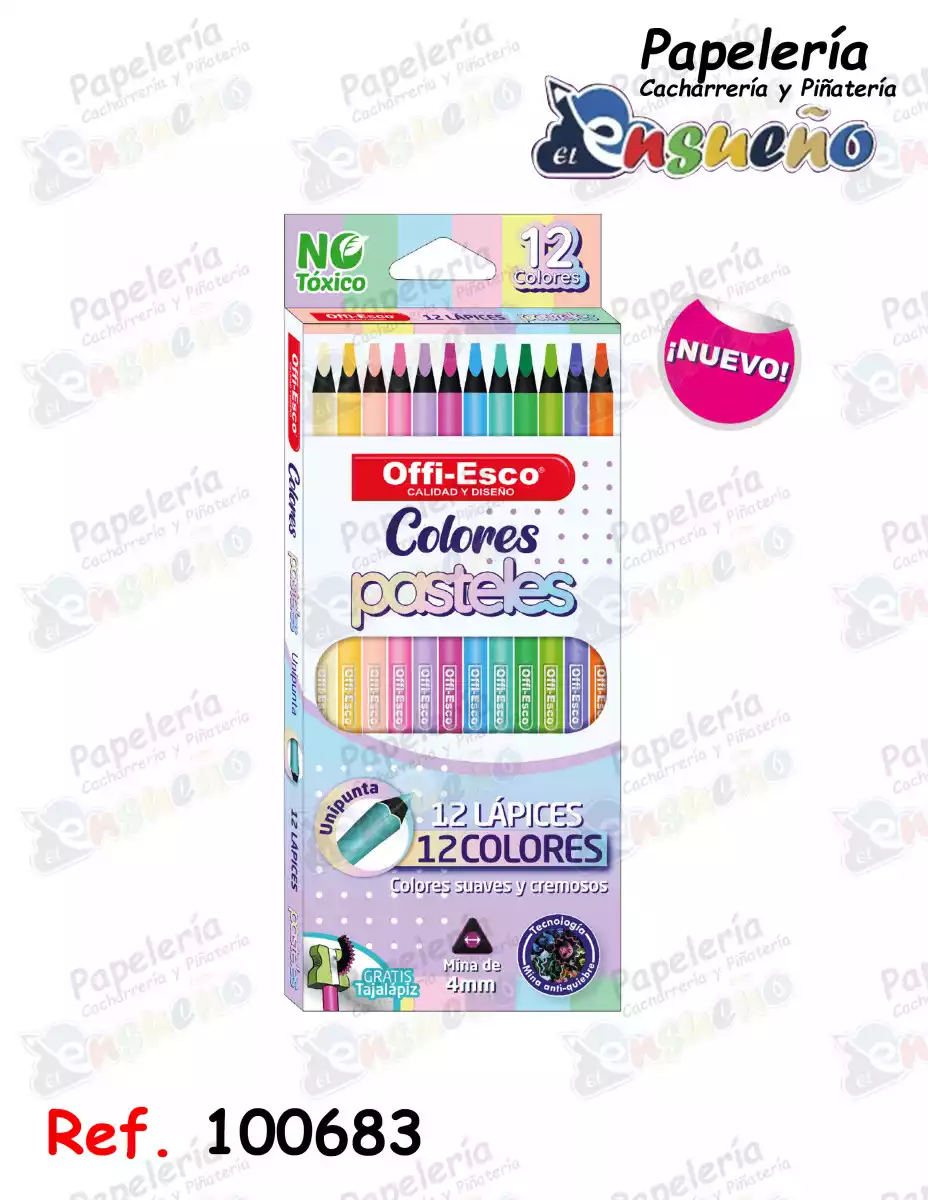 COLORES PASTELES TRIANGULARES U/P *12 OE-136