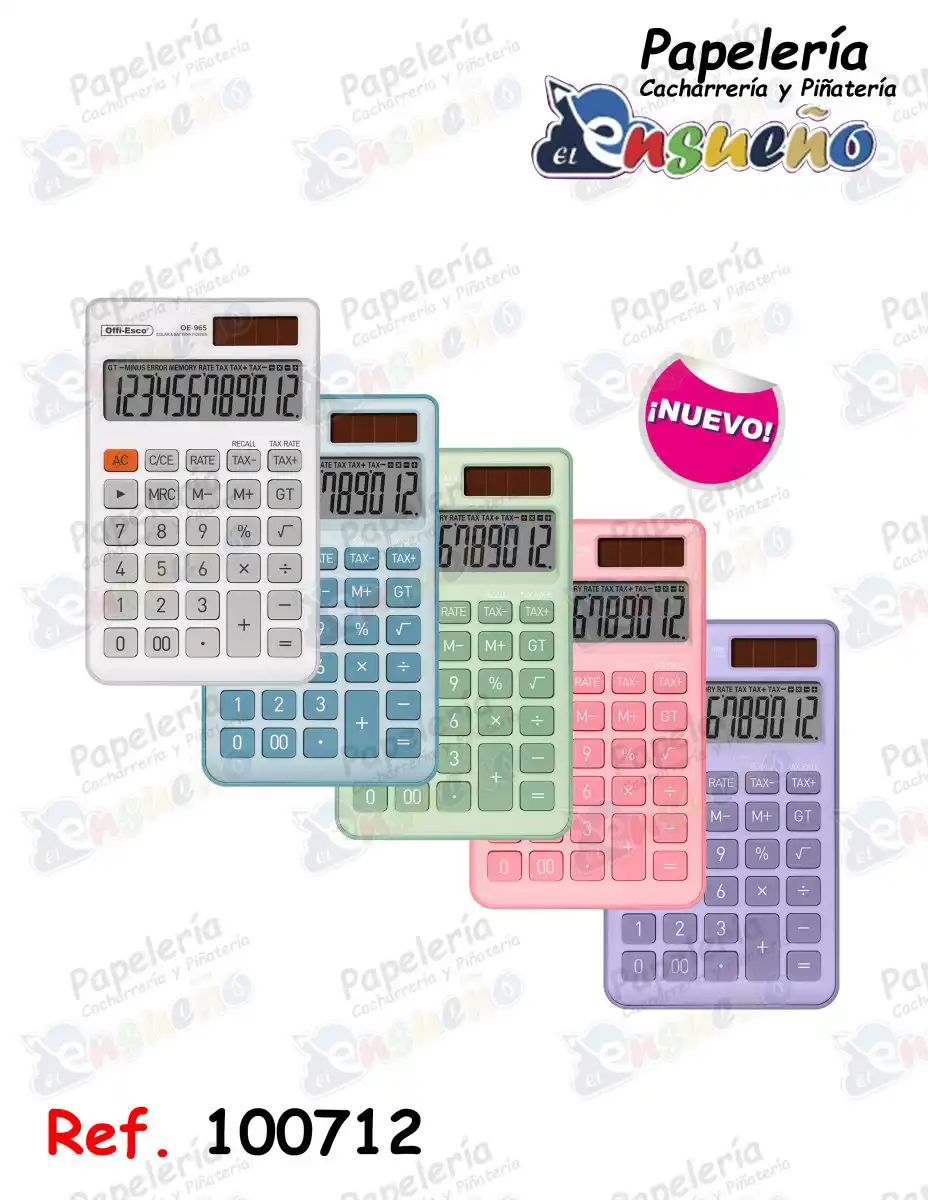 CALCULADORA DE BOLSILLO 12 DÍGITOS