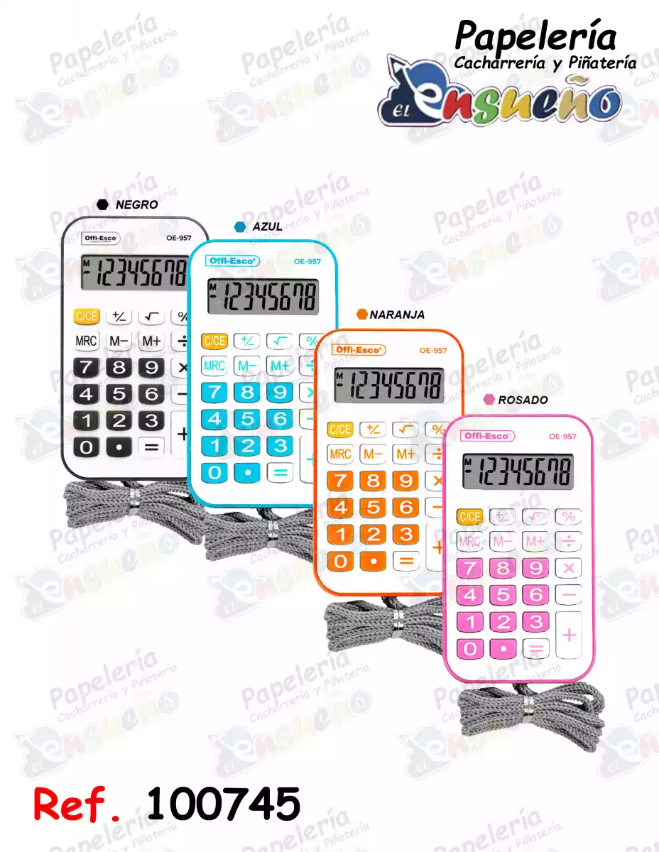CALCULADORA DE BOLSILLO CON CORDON OE-957