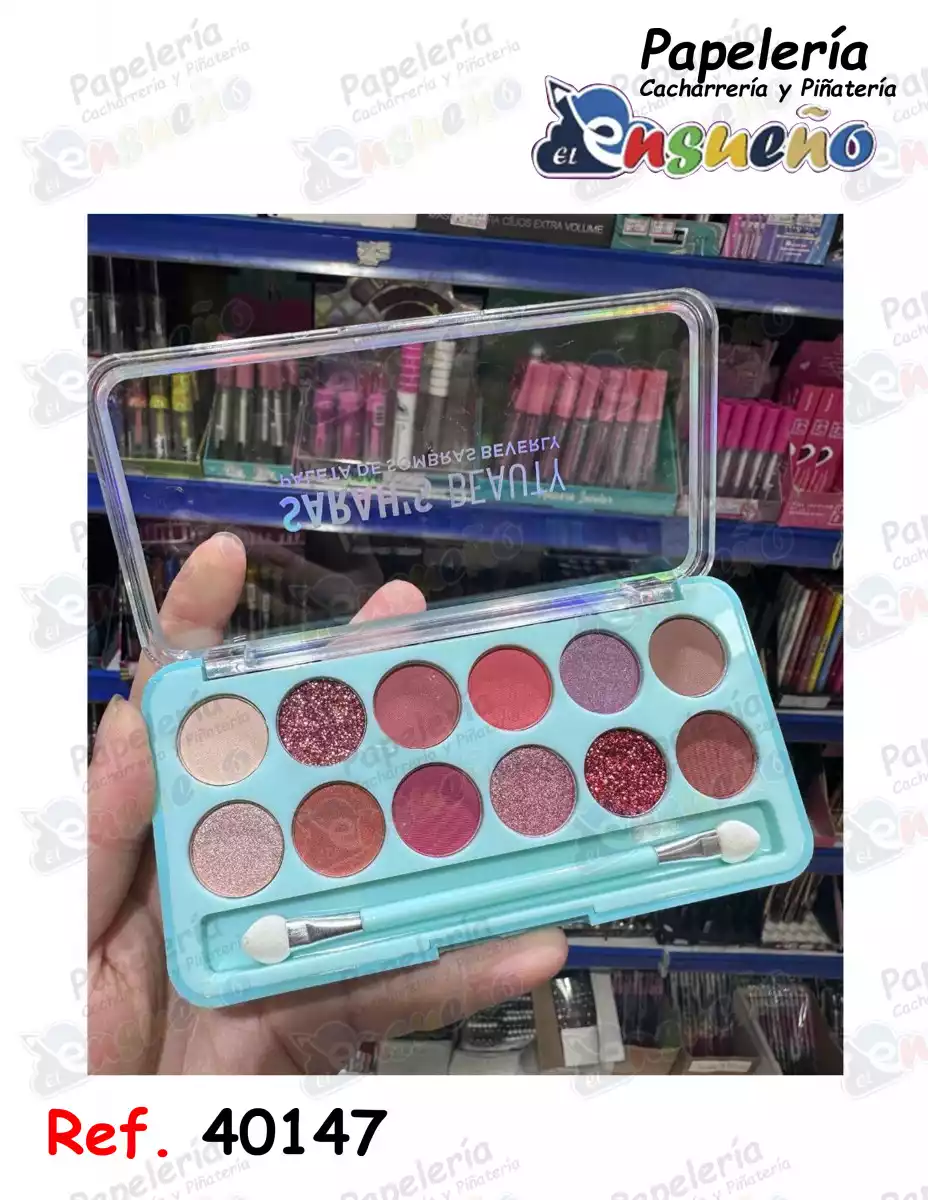PALETA DE SOMBRAS SARAH´S BEAUTY CON 12 COLORES