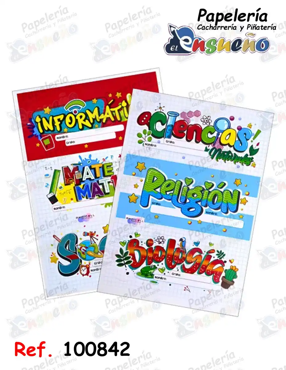 STICKERS MATERIAS ESCOLARES PQ*12 UND