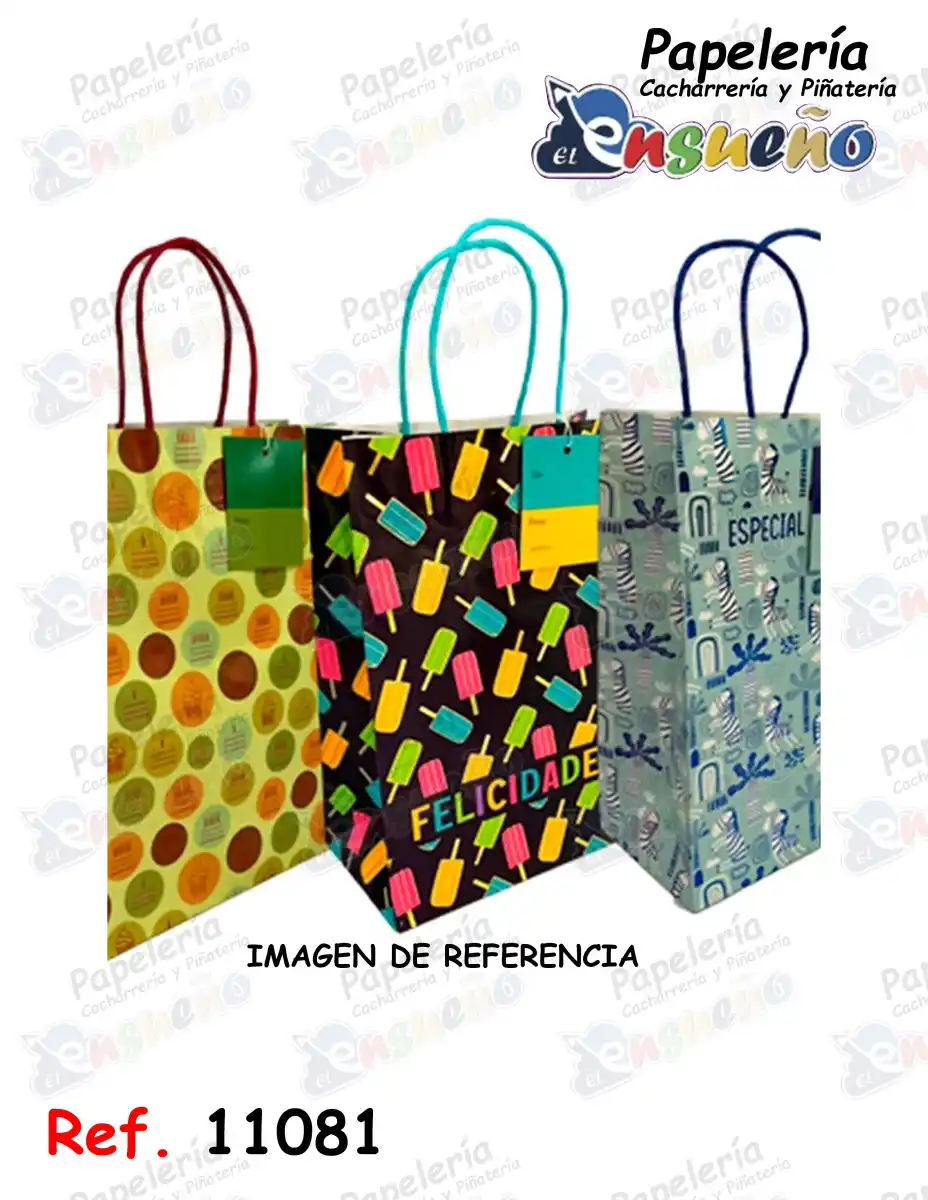 BOLSA DE REGALO KRAFT ESTAMPADA 1/2 PLIEGO (28*16 CM)