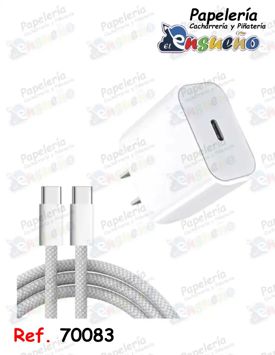 CARGADOR IPHONE ADAPTADOR TIPO C - CABLE C