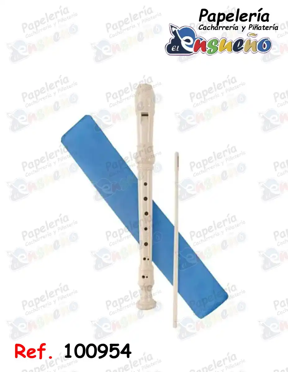 FLAUTA BEIGE ESTUCHE AZUL