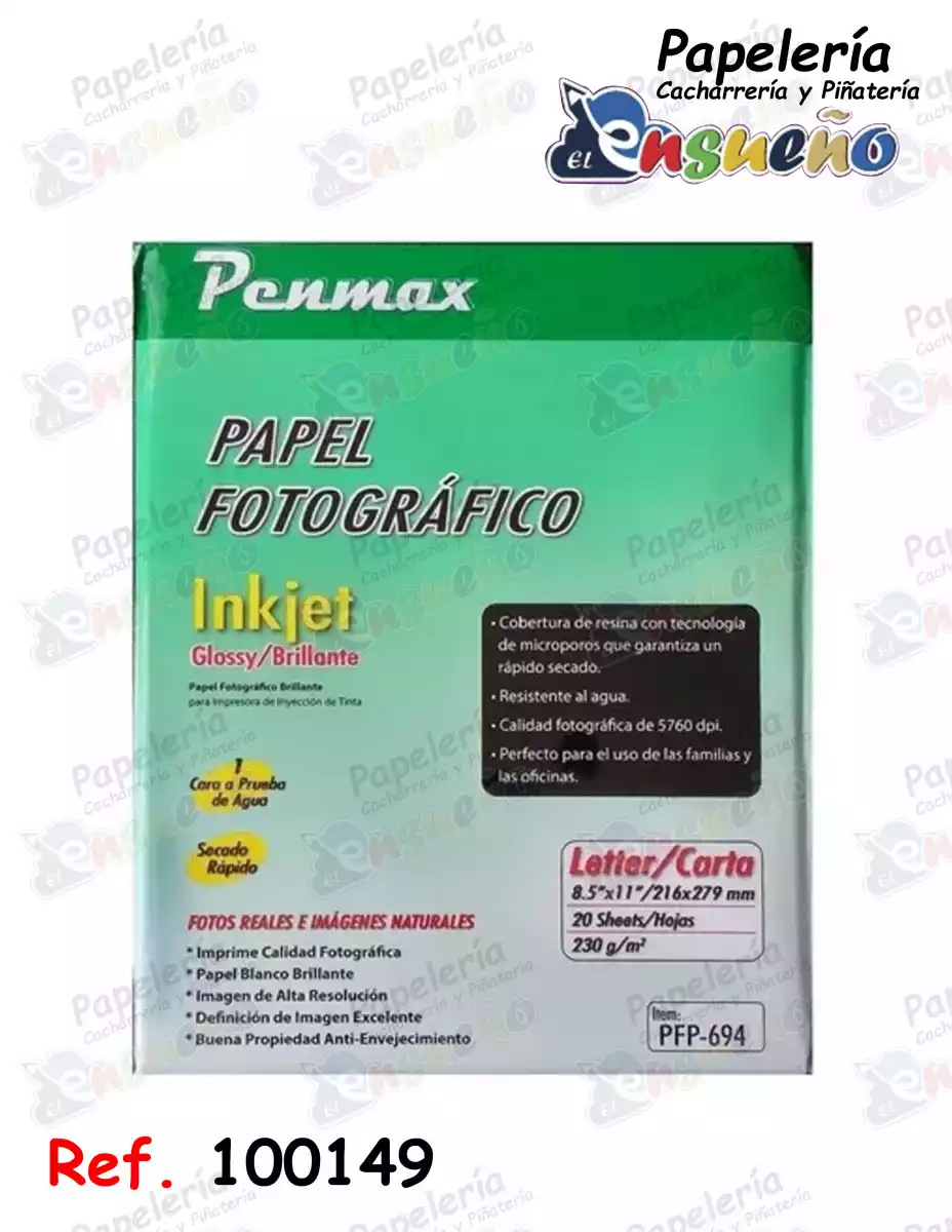 PAPEL FOTOGRÁFICO PENMAX CARTA 230g