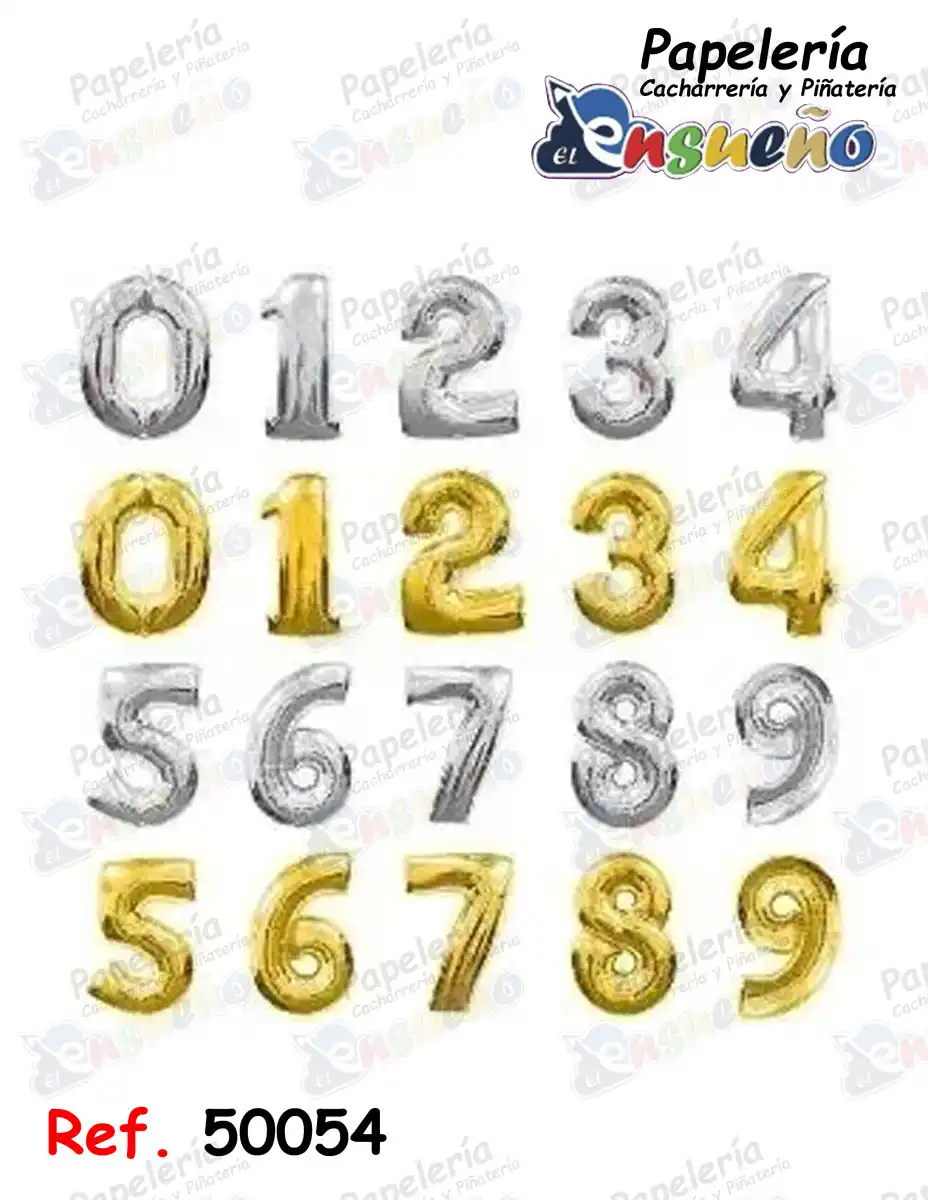 GLOBO METALIZADO 16" NUMEROS