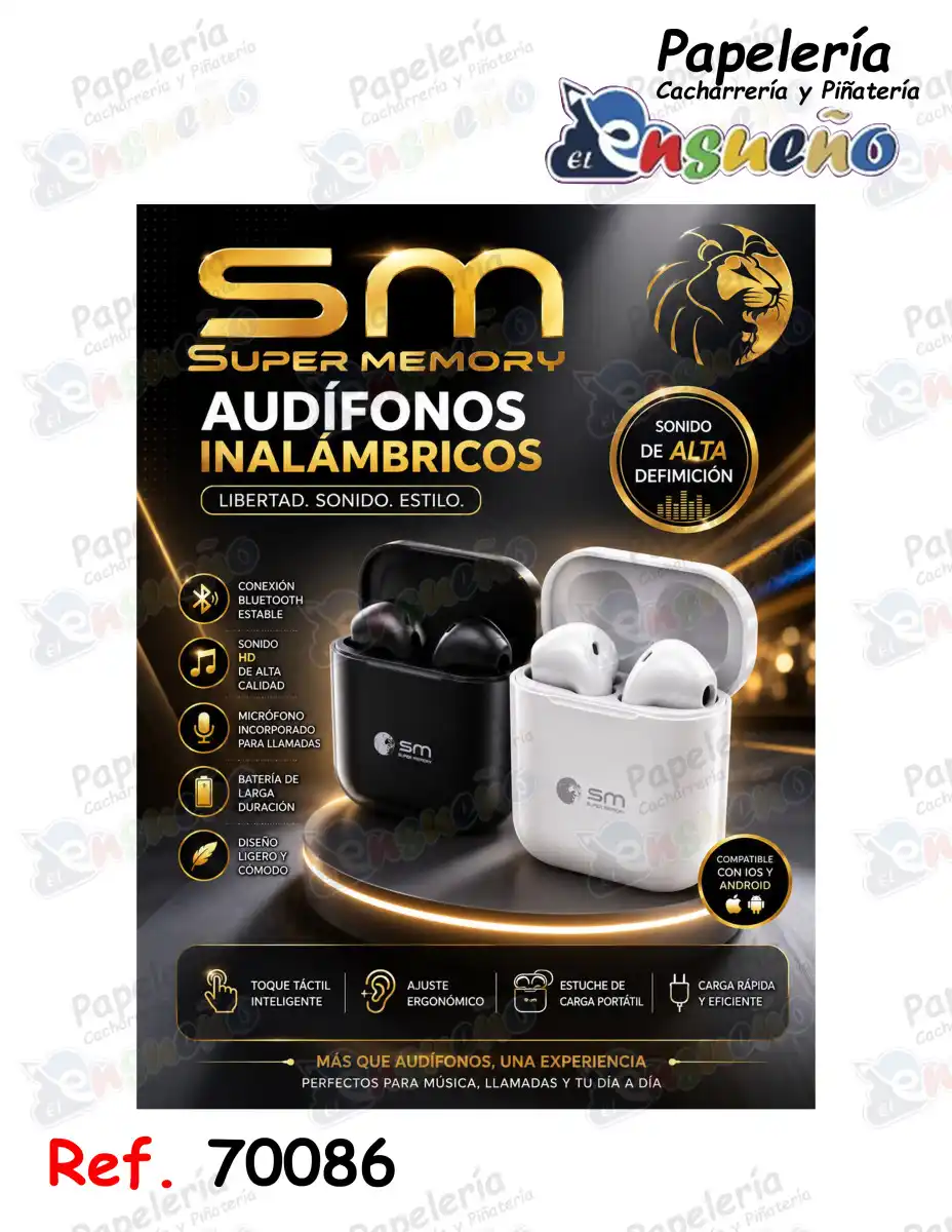 AUDIFONO BLUETOOTH IN PODS 12 SUPER MEMORY