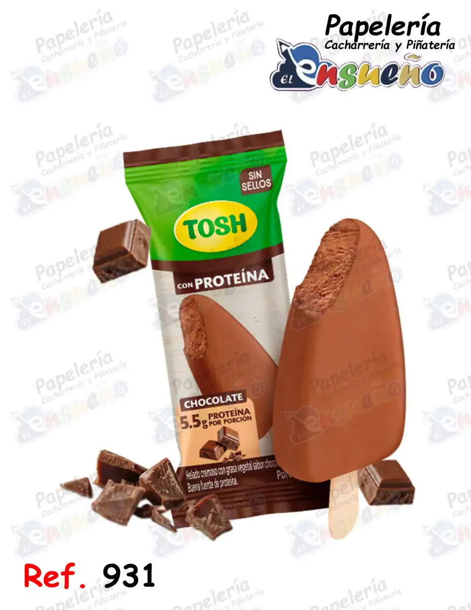 PALETA TOSH CHOCOLATE CON PROTEINA 65GR