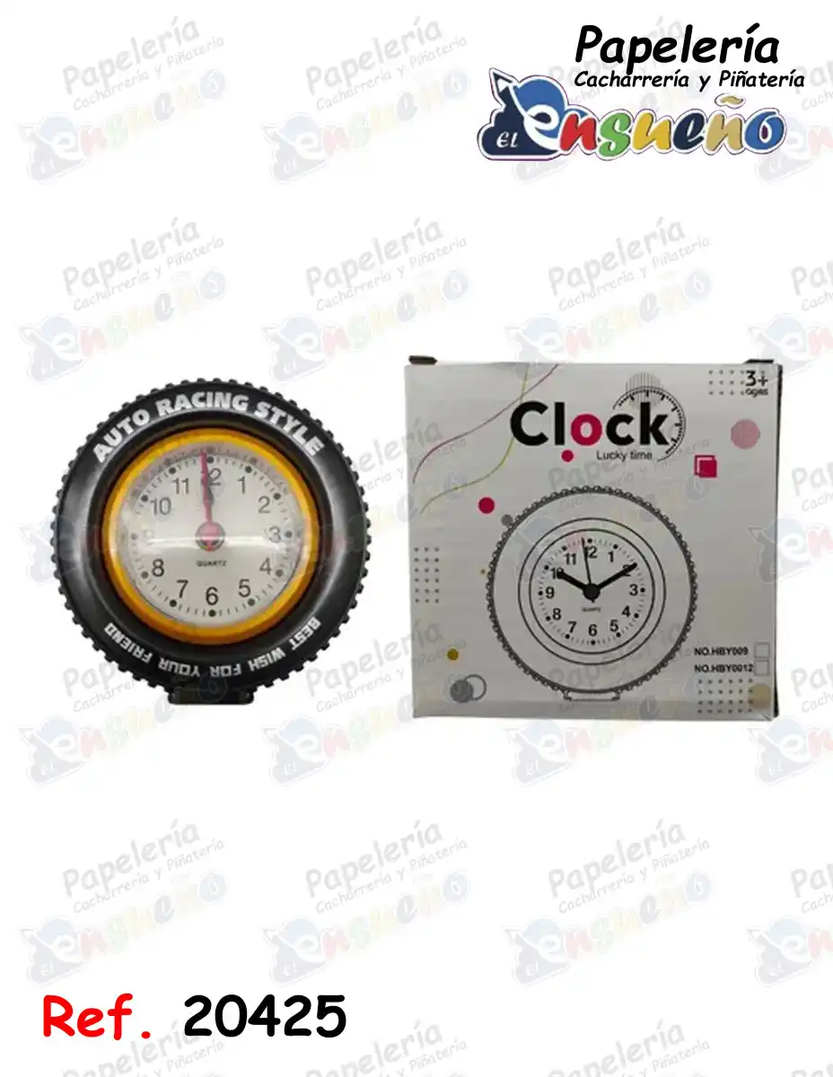 RELOJ DE MESA DESPERTADOR LLANTA 8 CM