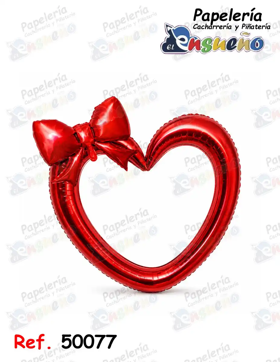GLOBO SET CORAZON MOÑO METALIZADO