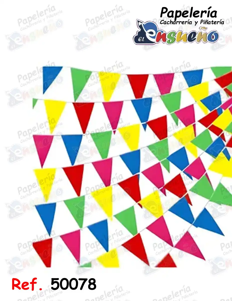 PASACALLES PLASTICO (BANDERINES TRIANGULARES)