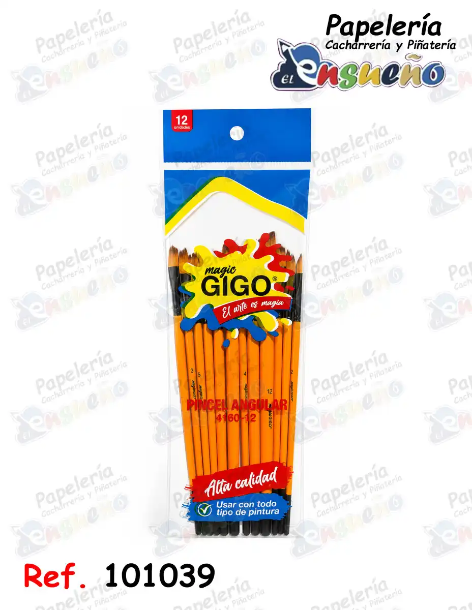 PINCEL GIGO ANGULAR PQT*12 4160-12