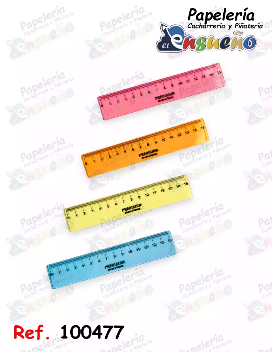 REGLA PLASTICA 15 CM ECONOMICA