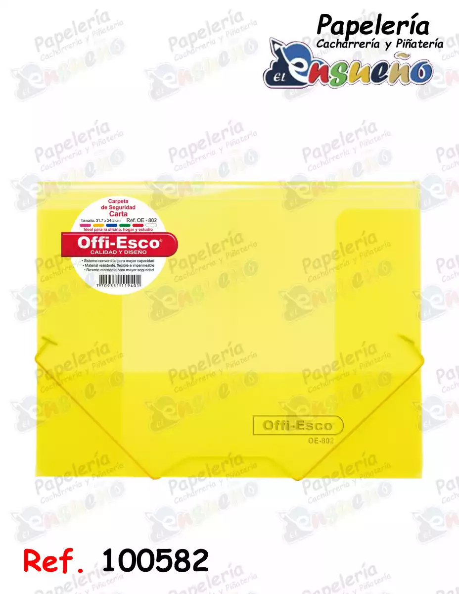 CARPETA DE SEGURIDAD PLASTICA CARTA OE-802