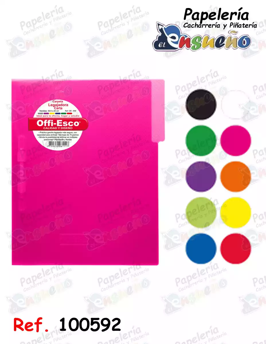 CARPETA PLASTICA LEGAJADORA CARTA OE-808