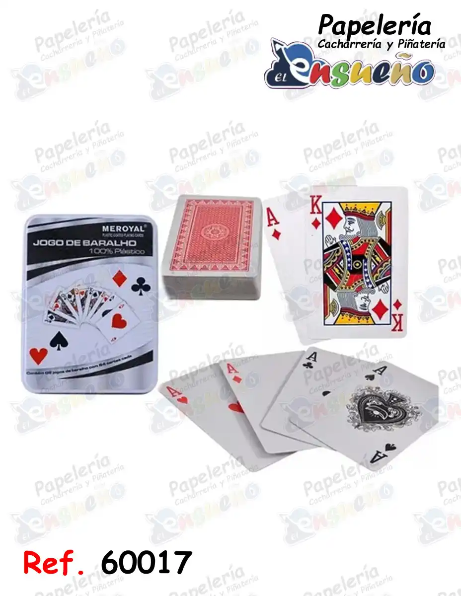 CARTAS DE POKER PLASTIFICADA CAJA METALICA